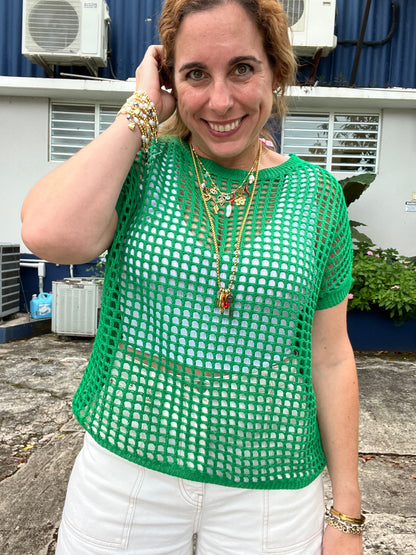 Green Crochet Top