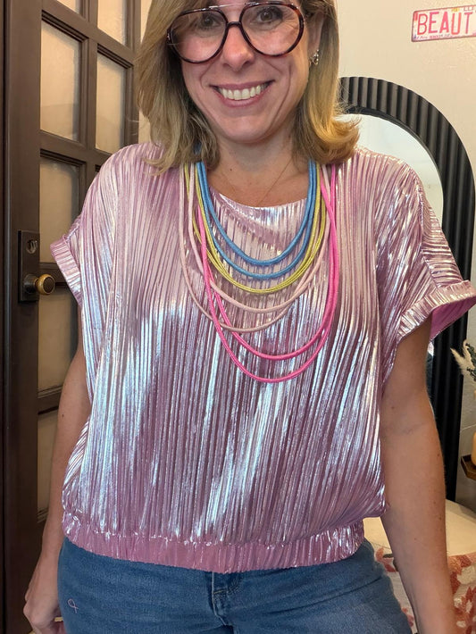 Pink Shimmer Top