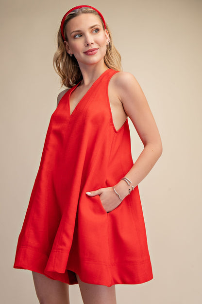 Cleo Red Romper