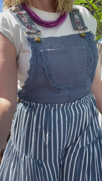 Denim Striped Jumpsuit